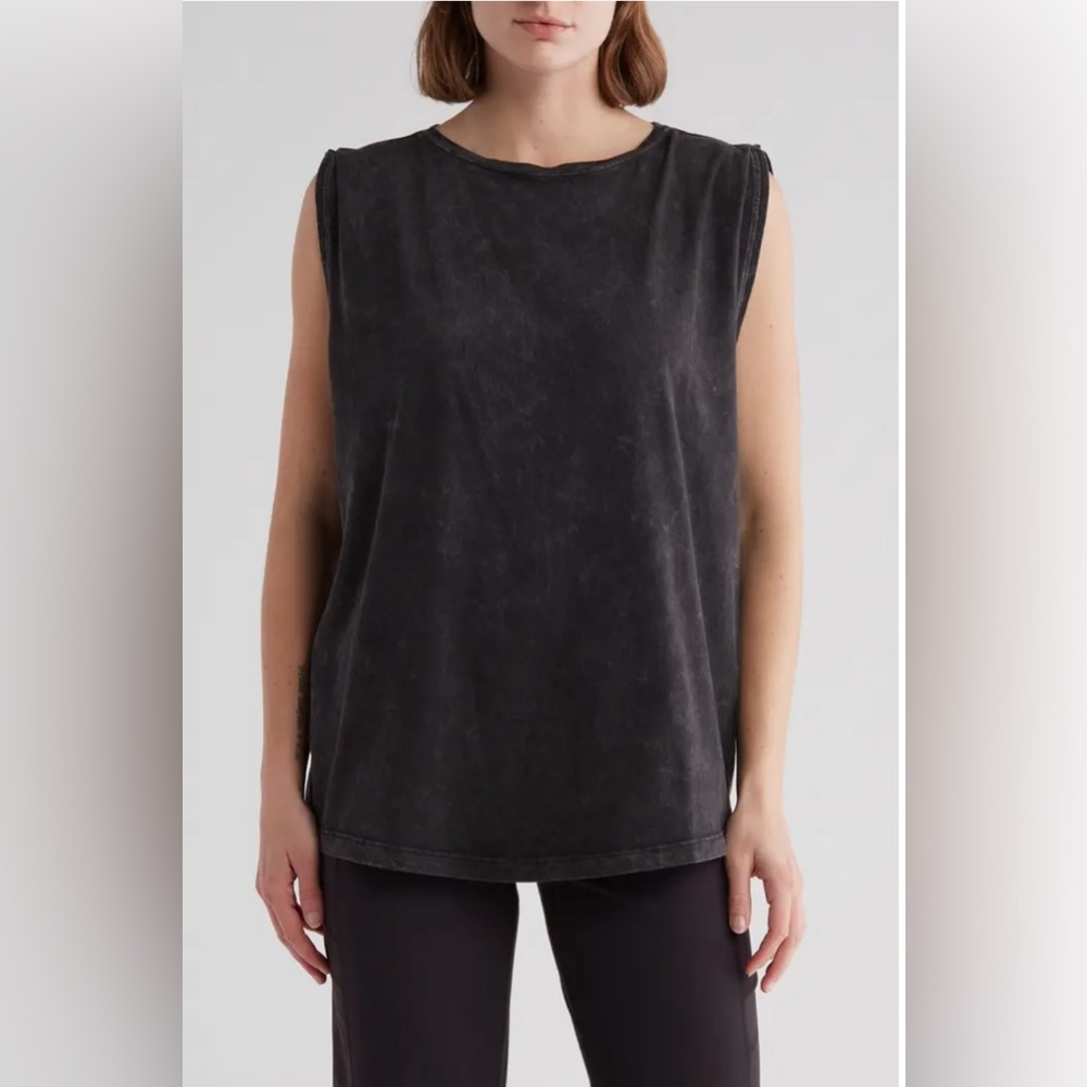 Z by Zella Vintage Wash Relaxed Tank in Black